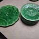 Vintage Gien slipware vine leaf dessert service