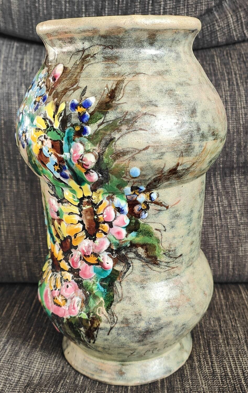 Ceramic vase signed Yves Clément