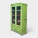 Armoire parisienne vitrée art déco 1930 kaki