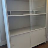 Beige wooden bookshelf