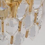 Pair of wall sconces in gilded brass and crystal by Palwa, Germany, 1970s.