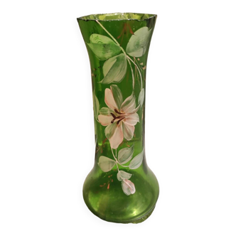 Art Nouveau enameled glass vase