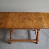 Danish mid-century folding side table in oak, Henning Kjærnulf, 1960s.