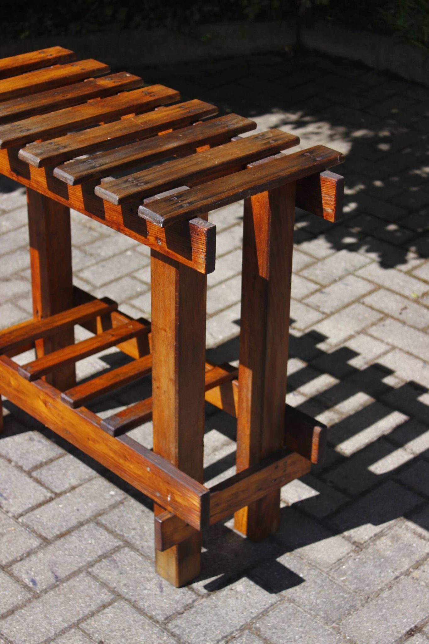 Old farmhouse console table made of solid wood.