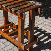 Old farmhouse console table made of solid wood.