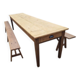 Large farmhouse table + two benches