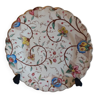 Assiette antique polychrome faïence Onnaing