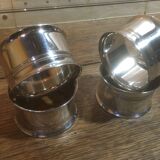 Set of 4 silver metal napkin rings