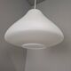 Czechoslovak Midcentury Modern Pendant Light in Opaline Glass and Plastic,