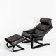 Fauteuil + pouf Kroken design par Ake Fribytter édité par Roche Bobois. France, années 2000