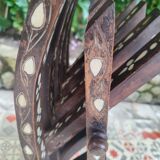 Antique folding oriental chair with mother-of-pearl inlays
