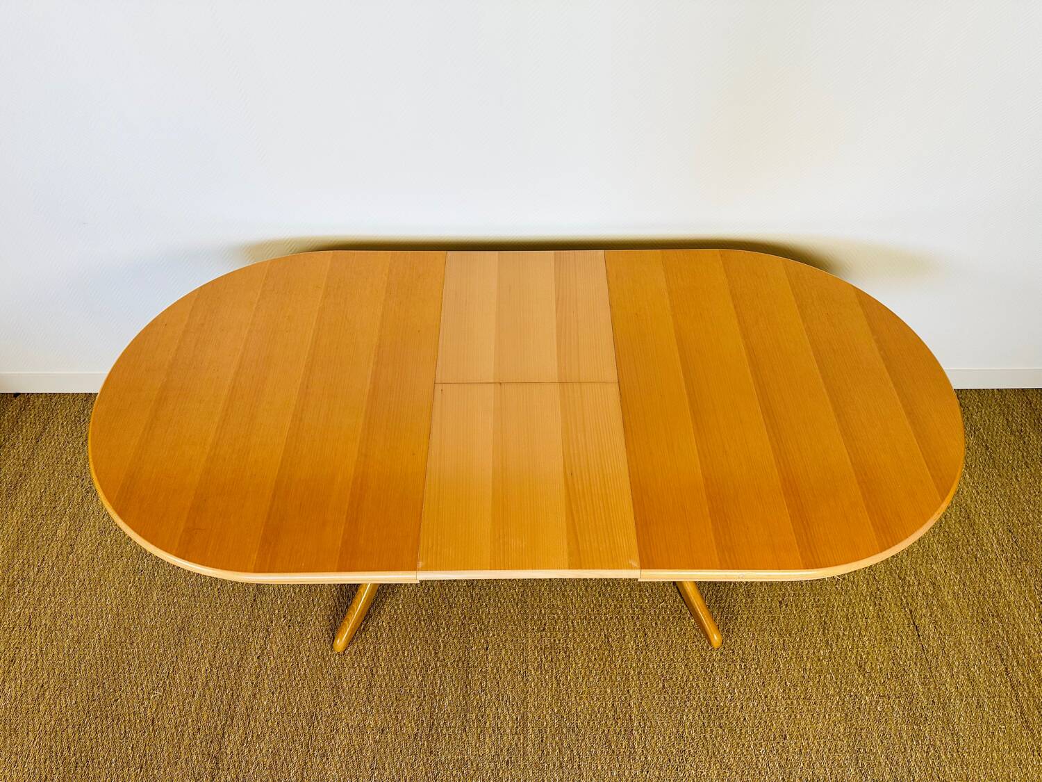 Vintage oval dining room table with extension