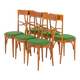 Italian mid-century chairs in walnut and wool