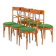 Italian mid-century chairs in walnut and wool