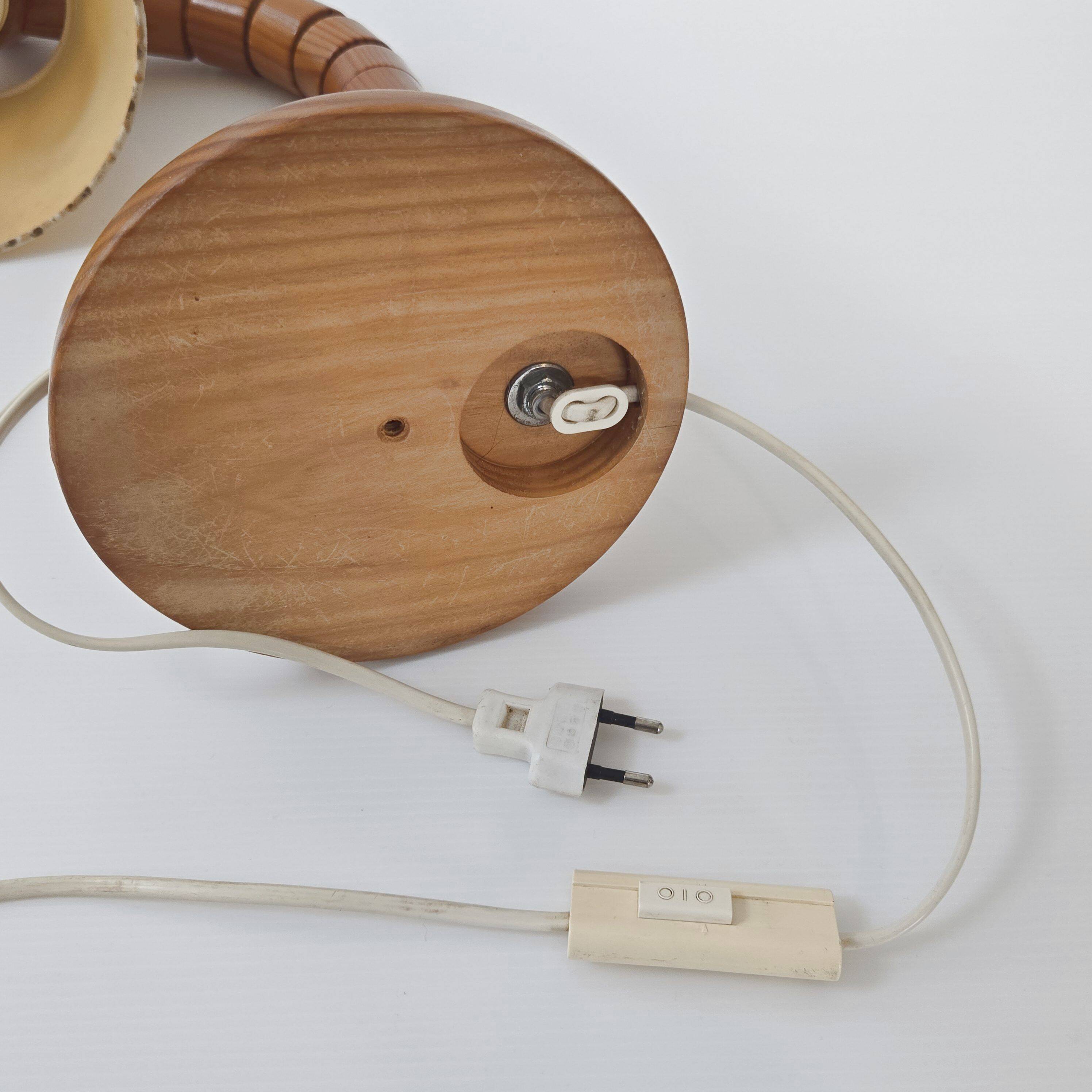 Vintage pine lamp for Solbackens Svarveri, 1970s