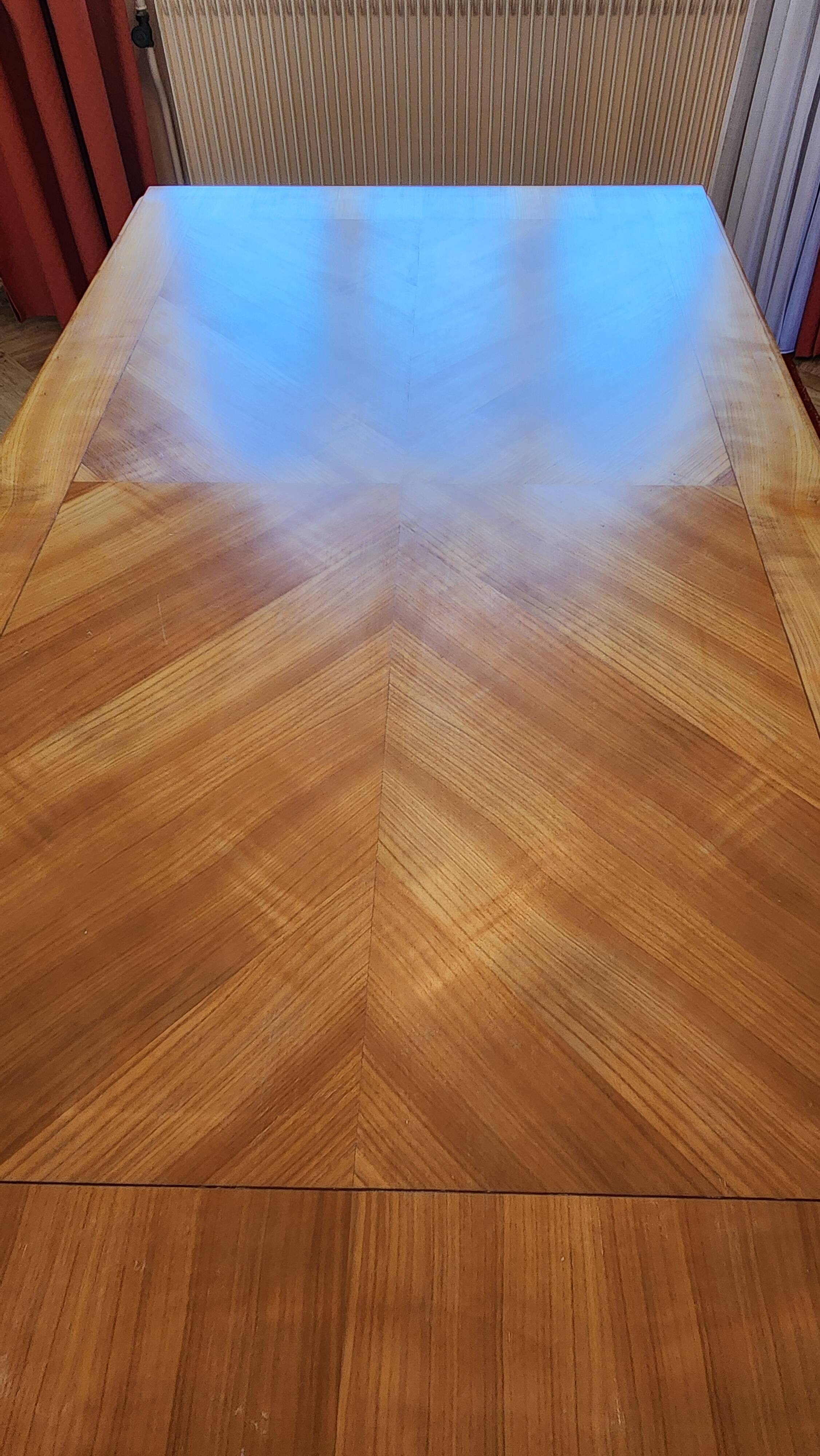 Beautiful sixties dining room table with 2 extensions, 1960s vintage