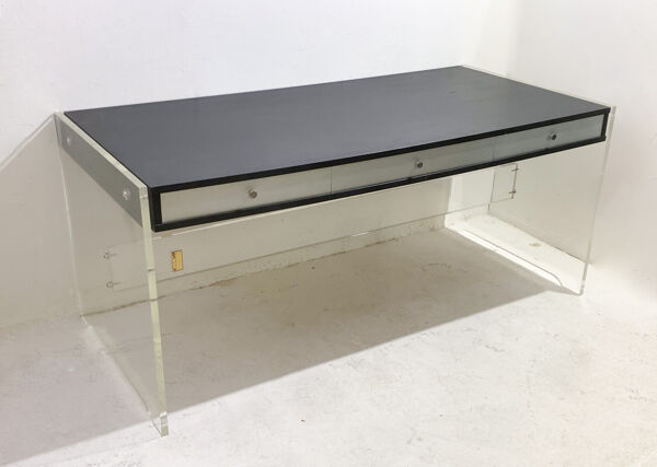 Bureau moderne du milieu du siècle par Poul Nørreklit Pour Georg Petersens Møbelfabrik, Bois et plexiglas, 1970