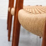 Niels Möller Model 75 Paper Cord Dining Chairs