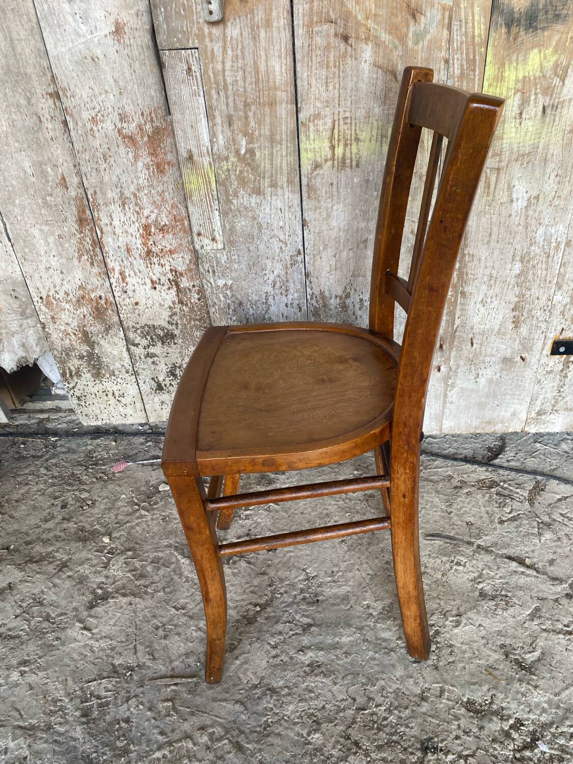 Vintage Luterma Bistro Chair Wood Thermoformed Seat #D801