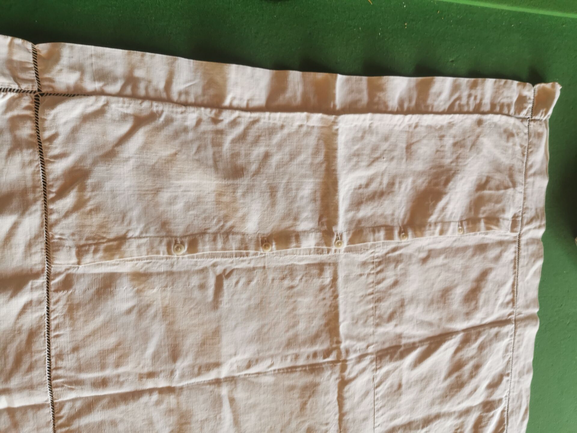 Pair of antique linen pillowcases with monogram