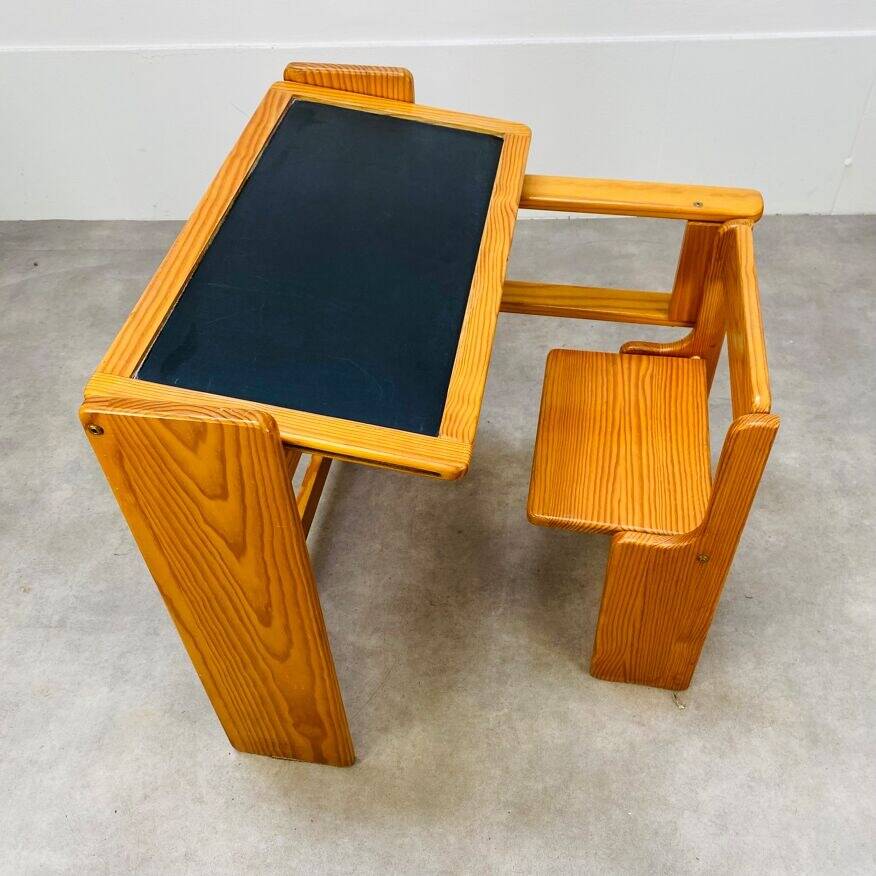 Folding pine children's desk by Trama, desk