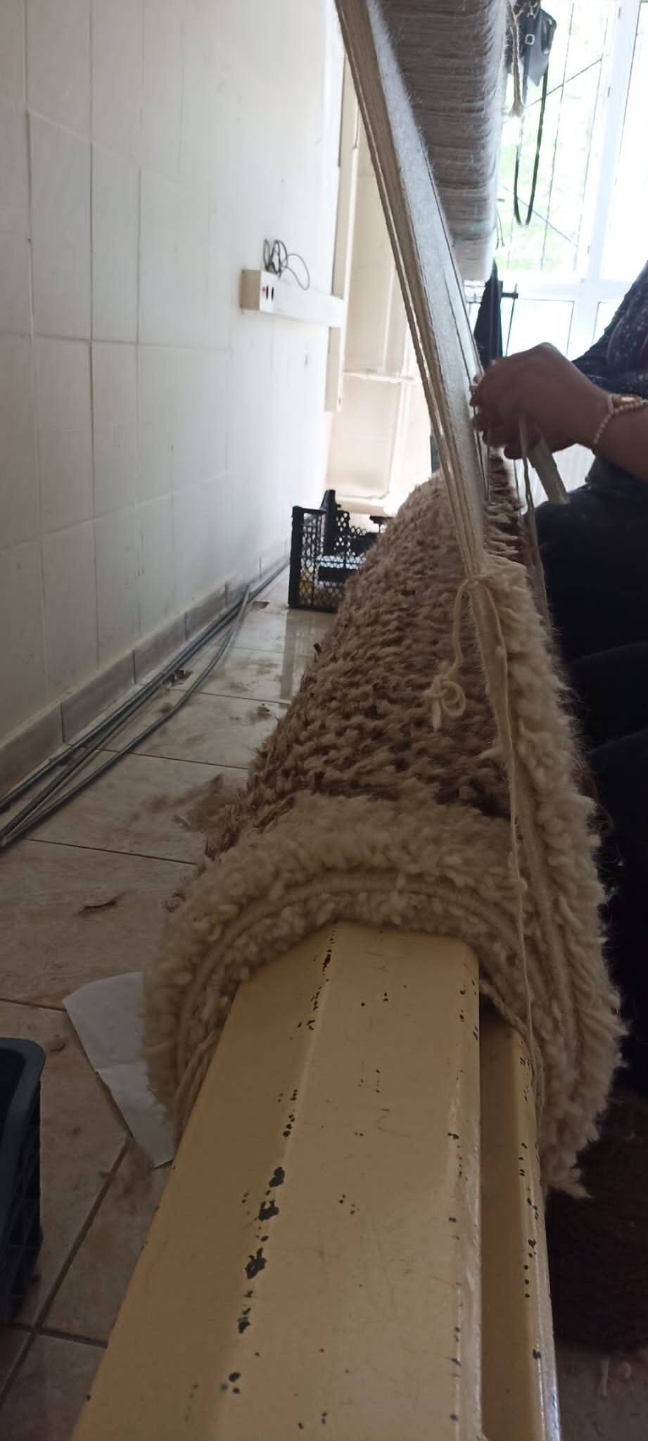Handmade Tulu Rug, 100% Natural Un-Dyed Wool. Cream and Brown. Custom Options Available