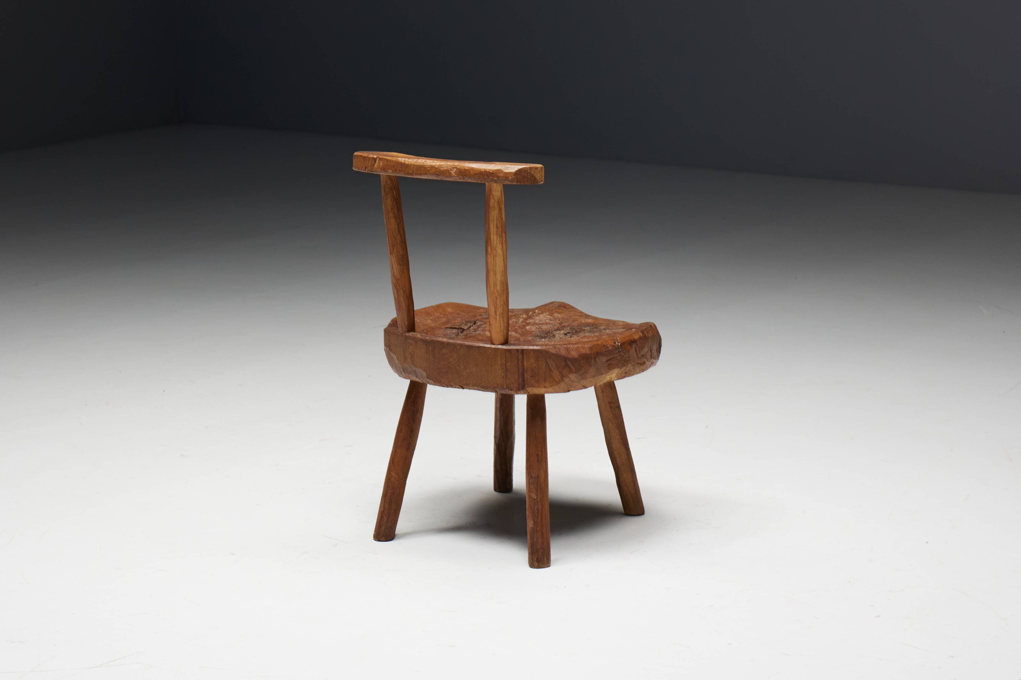 Folk Art Wabi Sabi Chair, France, 19th Century