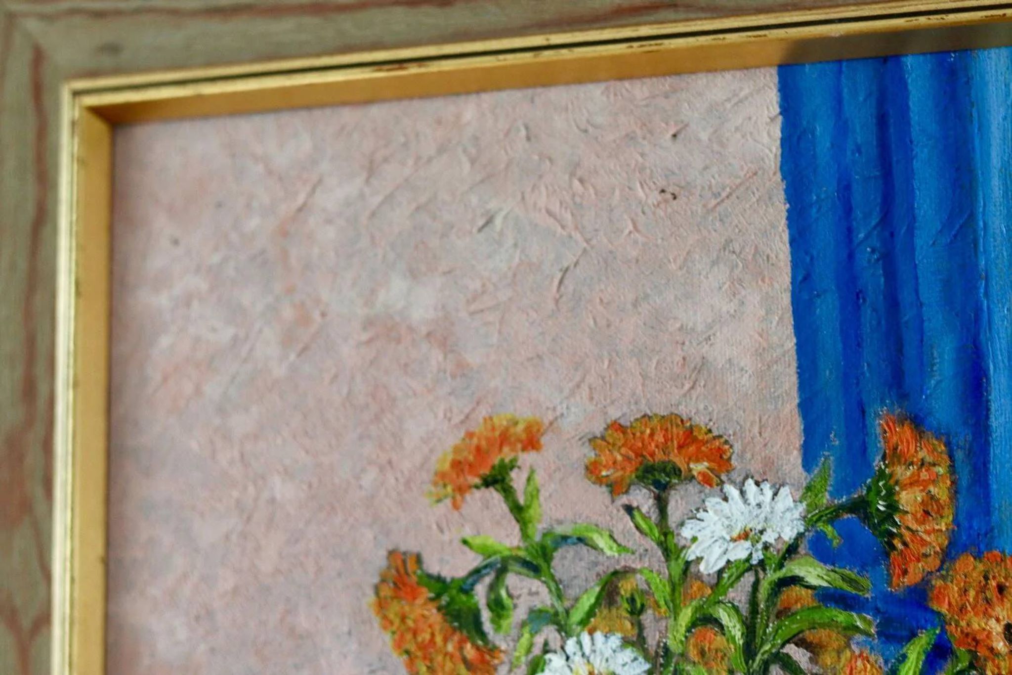 Oil on Swedish canvas, "Floral Pattern", M Boström Stare
