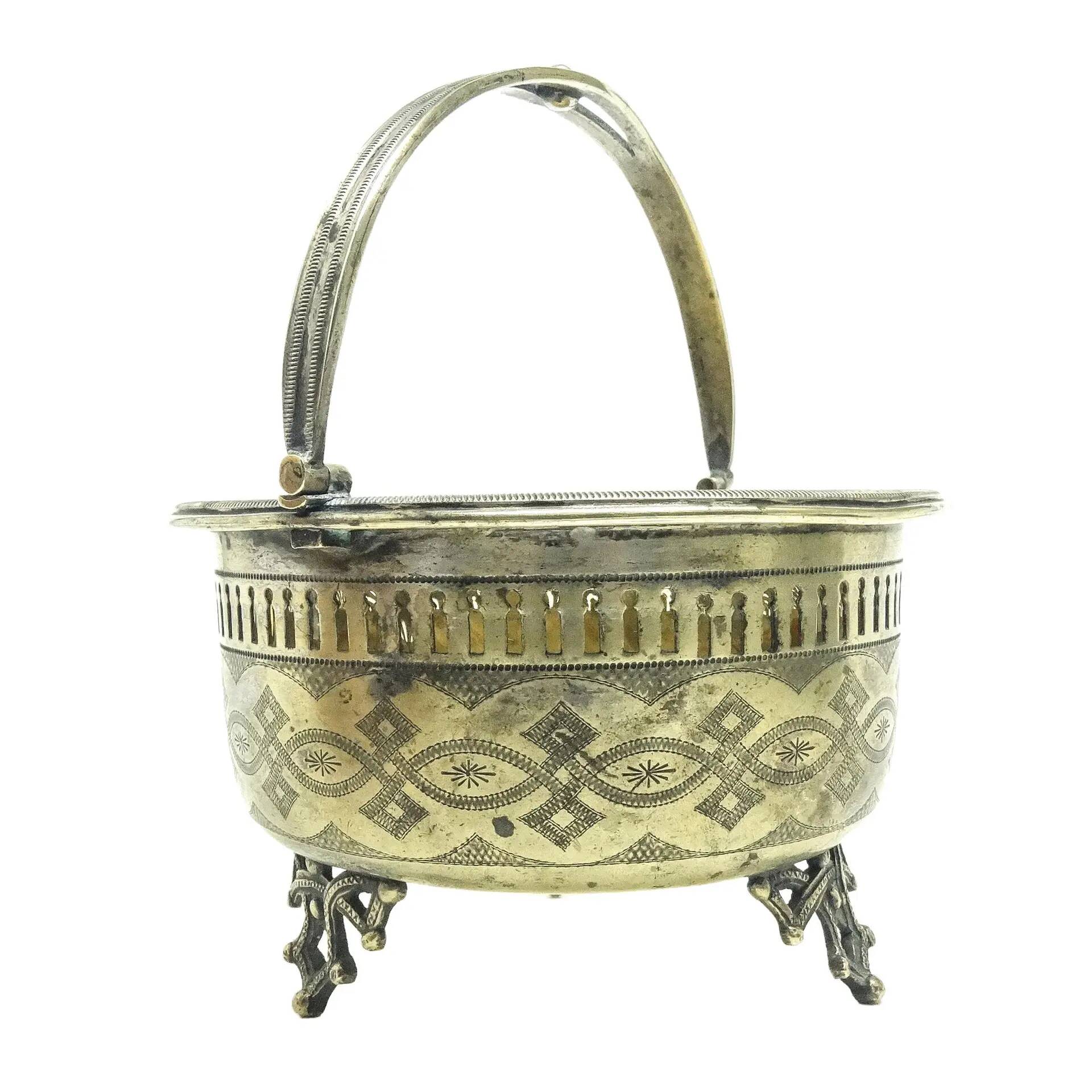 Eclectic sugar bowl, silver-plated brass, Germany, early 20th century