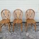 6 chairs bistro windsor wheelback in vintage beech baumann coffee