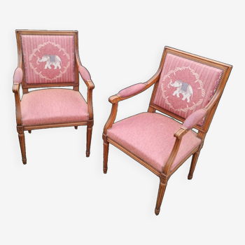 Pair of old Louis XVI style armchairs