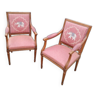 Paire de fauteuils anciens style louis xvi