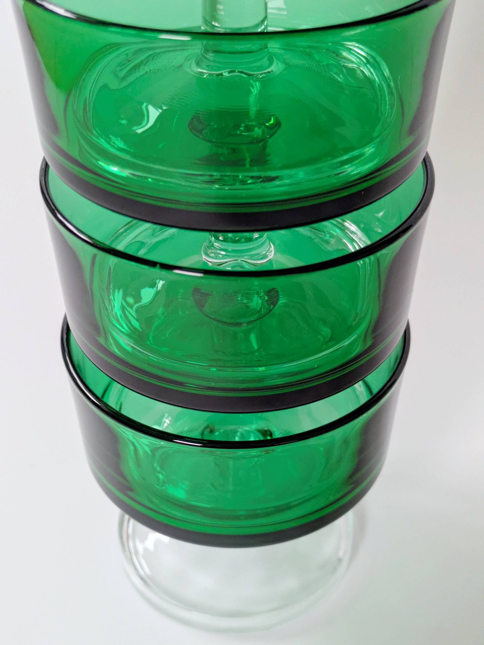 Lot de 6 coupes Luminarc vintage de couleur verte