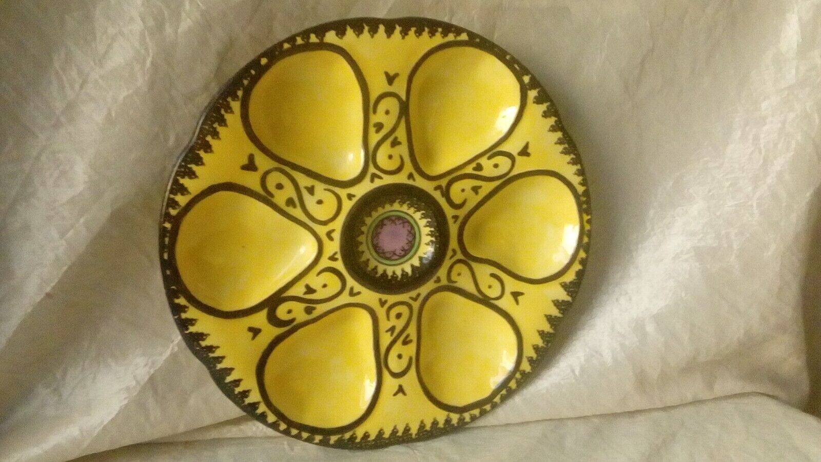 Oyster plate in HB Quimper earthenware