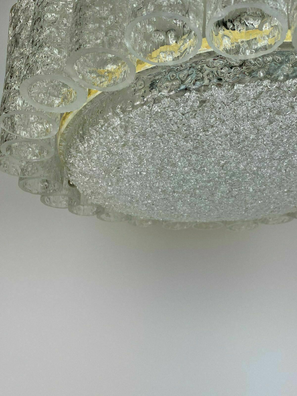 XL 60s 70s Chandelier Chandelier Doria Brass Glass Space Age Design 60s