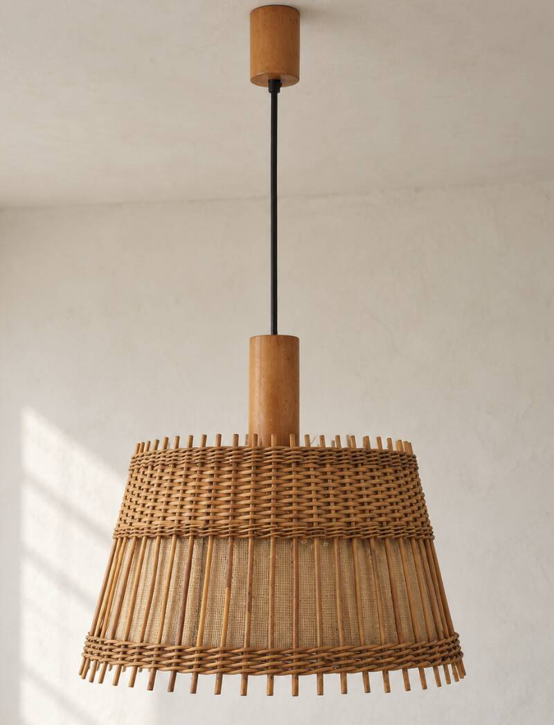 Vintage wooden and fabric suspension