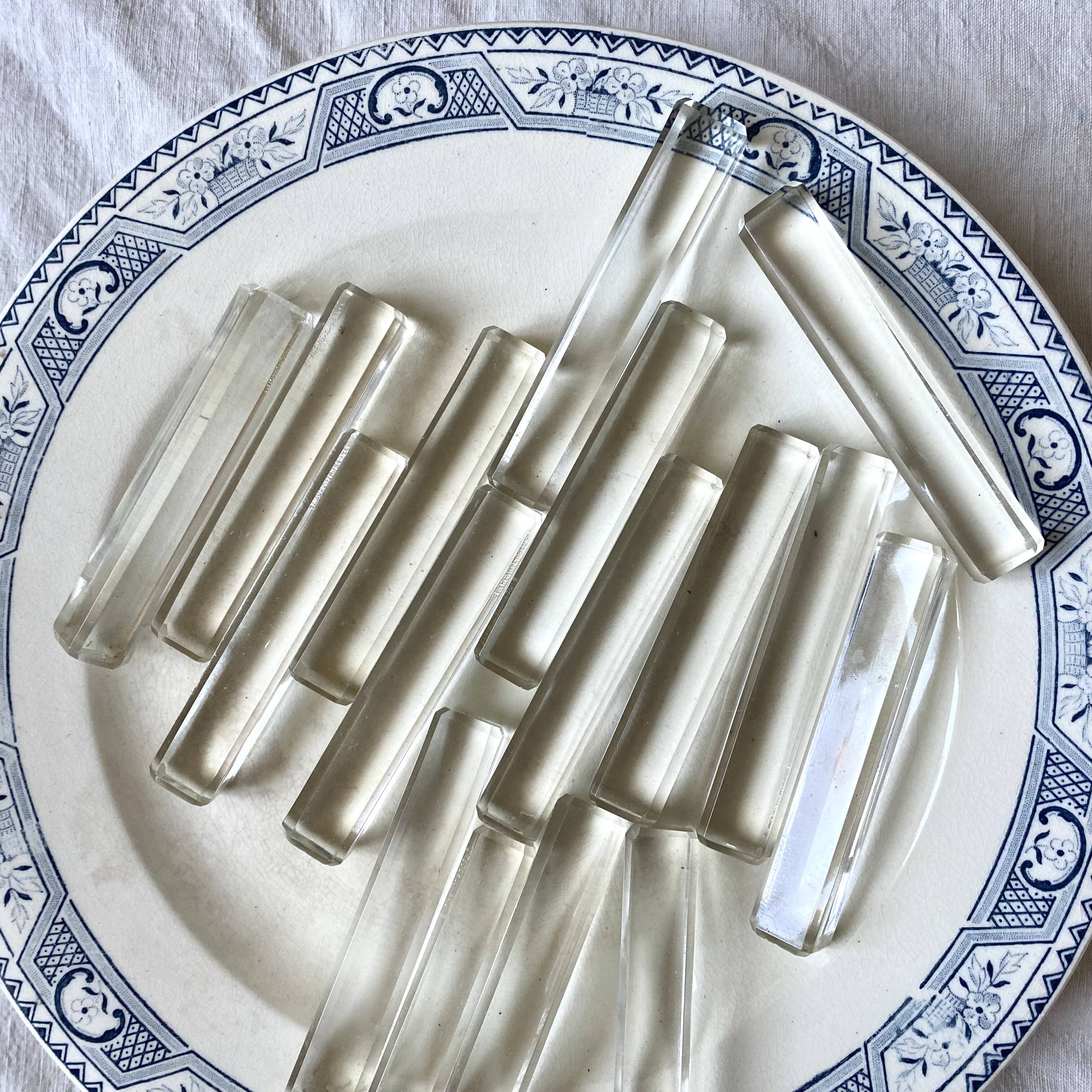 Antique glass knife holders