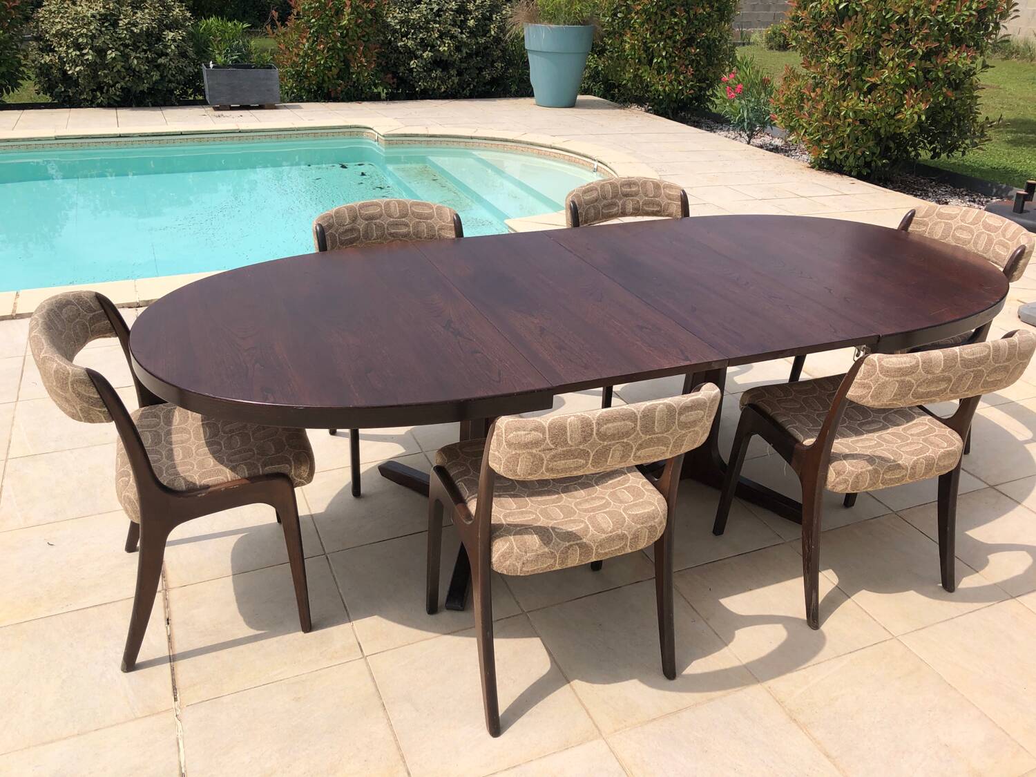 Baumann dining table and 6 gondola chairs set