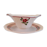 Saucière Sarreguemines France model Armelle hand-painted décor (identical copy No.1)
