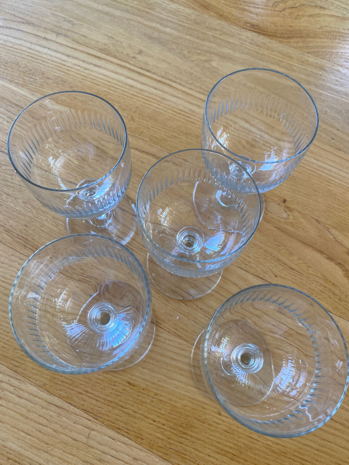 5 blown glass stemware
