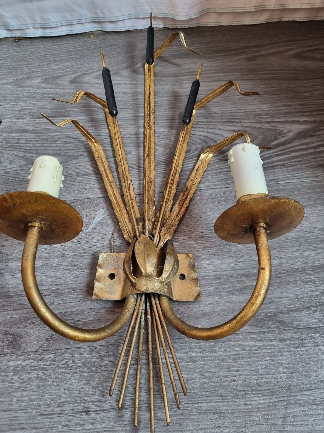 Reed wall lamps Circa 1950