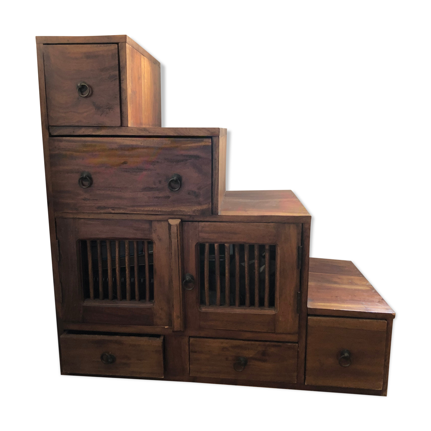 Staircase furniture 7 drawers wooden mindi