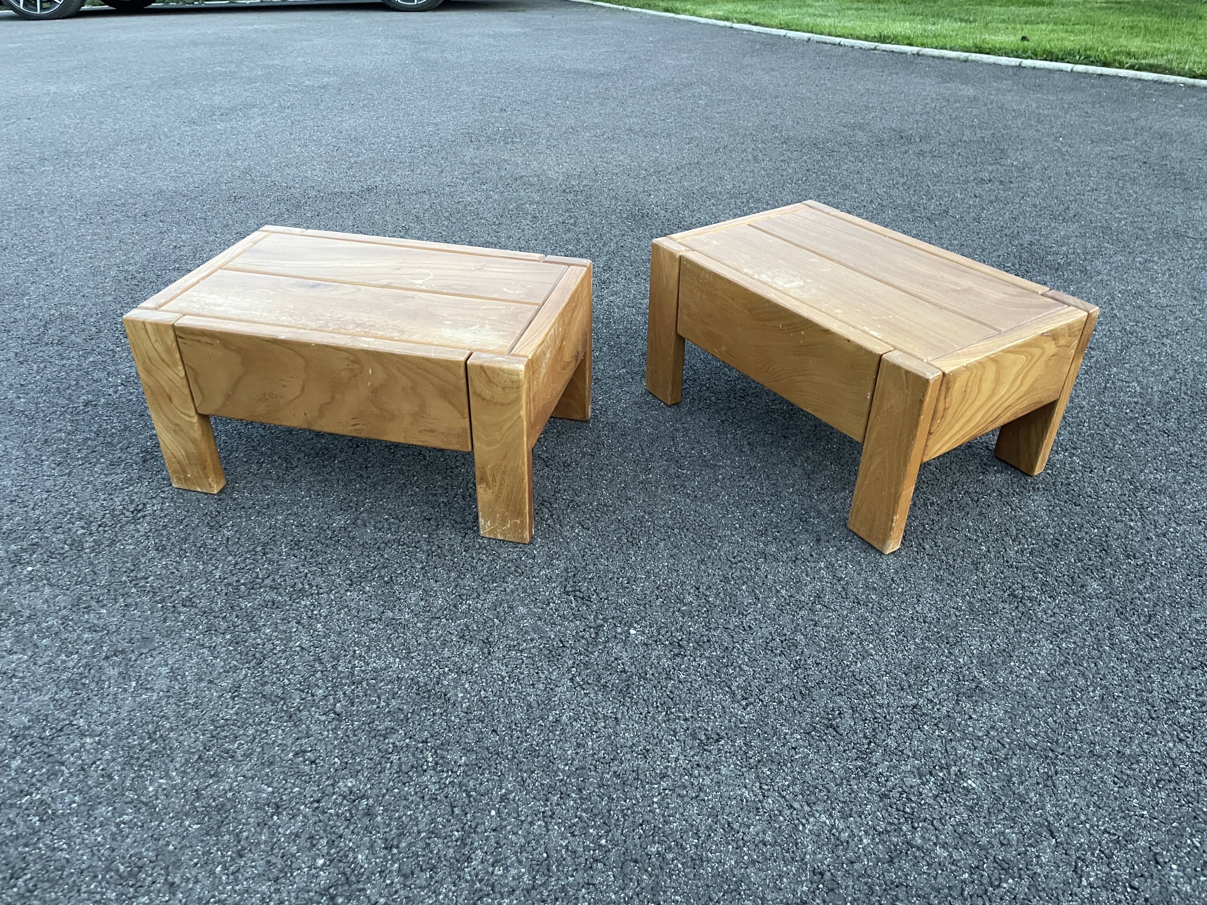 Pair of bedside tables vintage solid elm home revived bedside table