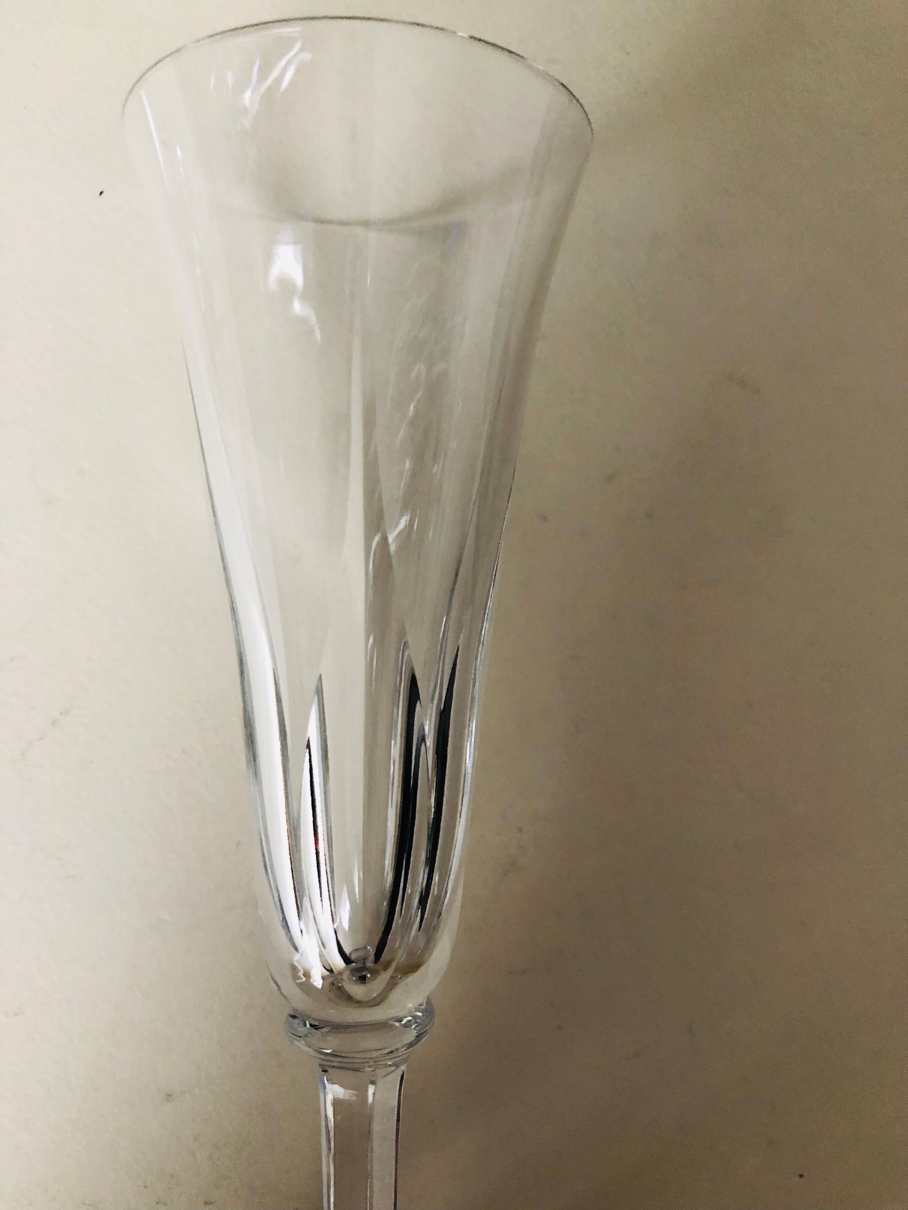 6 Saint Louis crystal champagne flutes