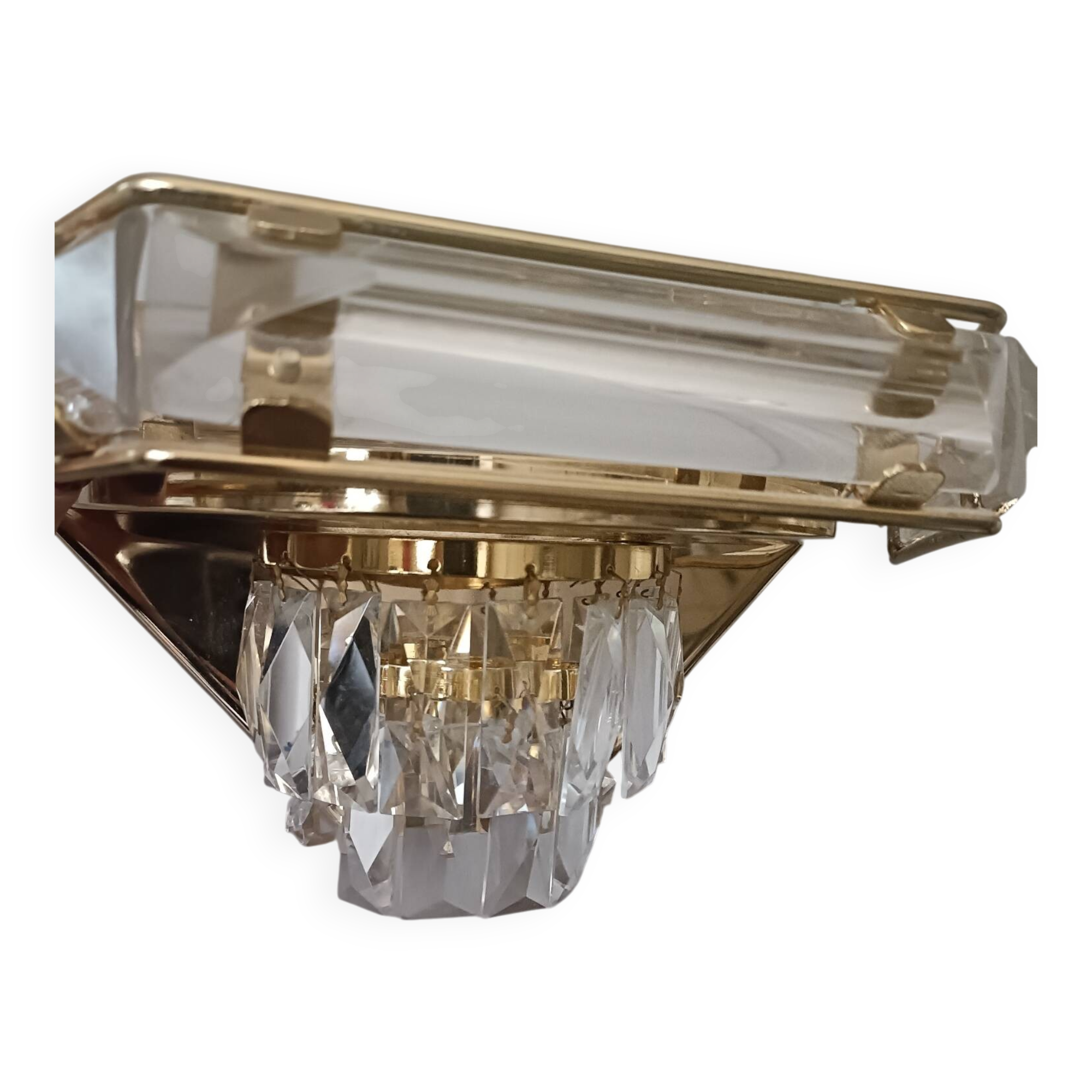 Vintage crystal wall sconce