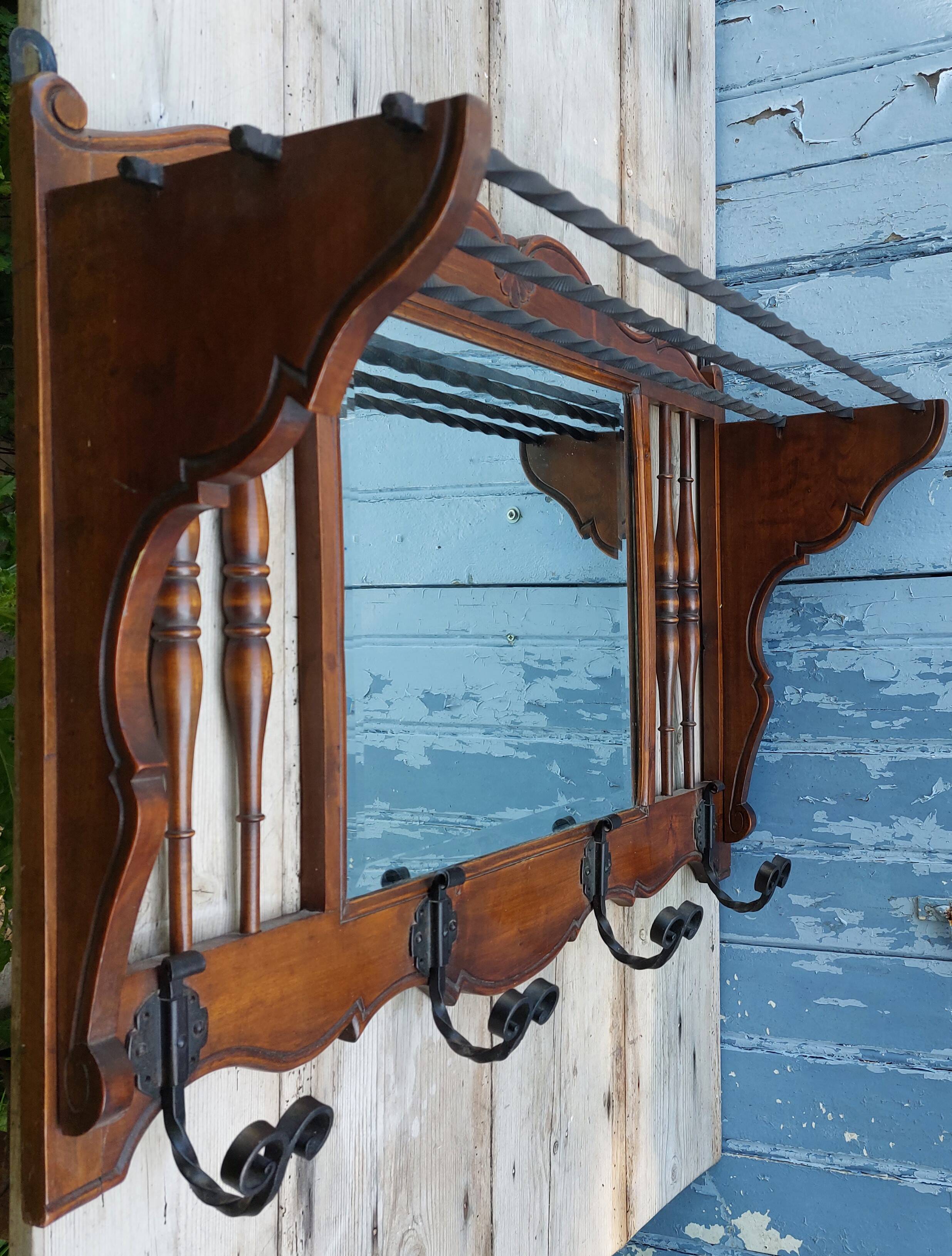 Coat rack with mirror