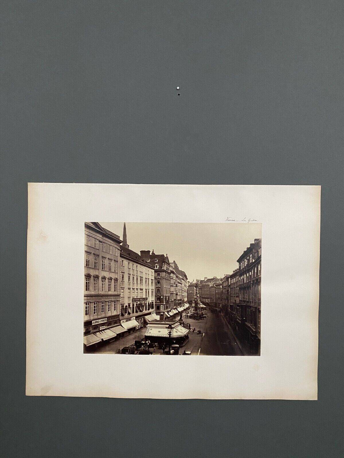 Photo Vienna - Le Graben 19th century albumen laminated cardboard