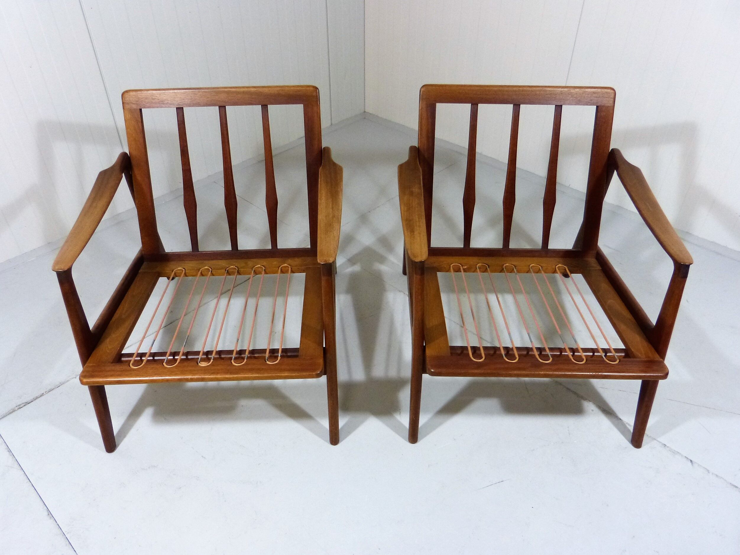 Set of 2 Teak Easy Chairs, Denmark 1960's