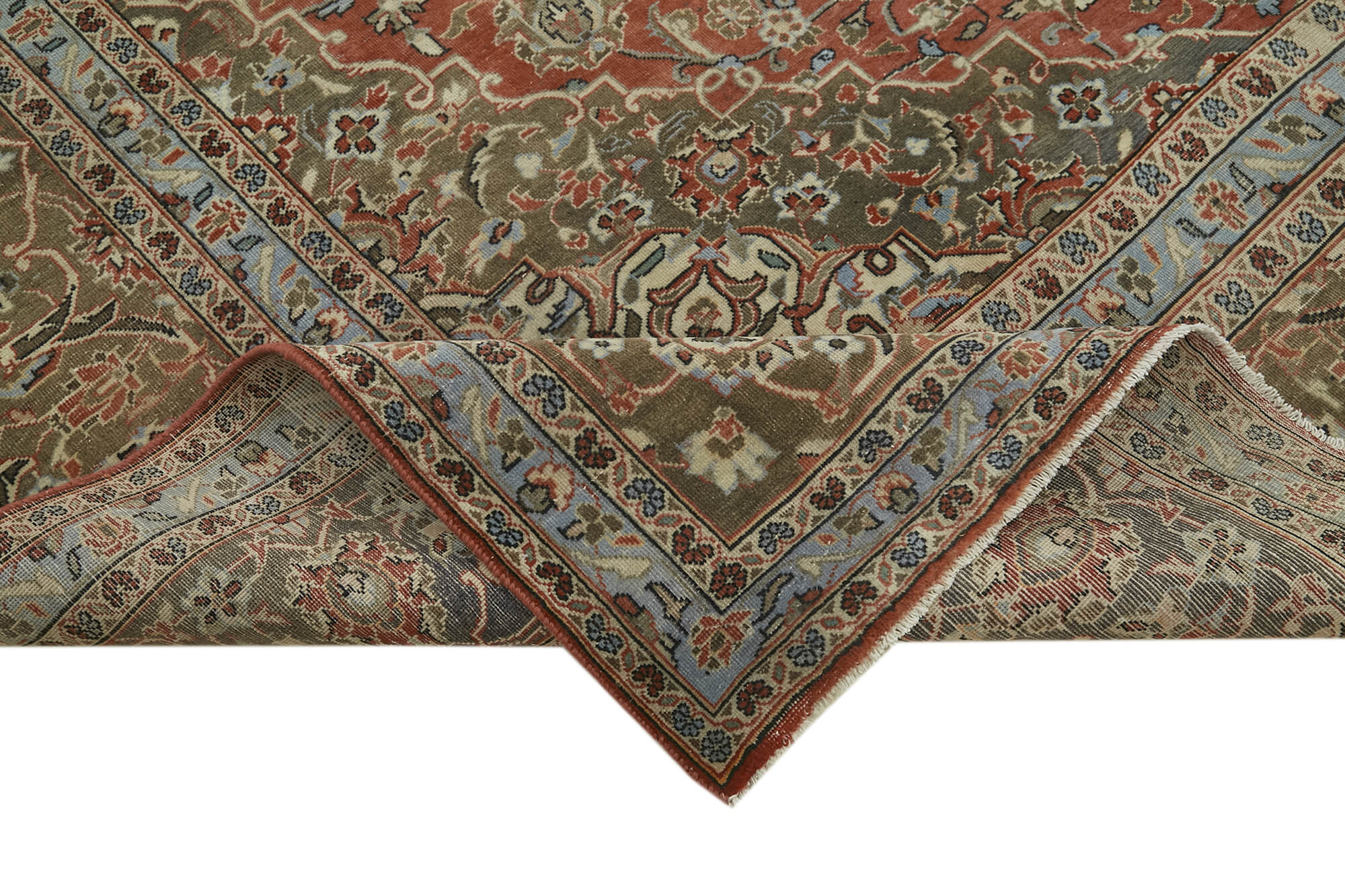 Handwoven oriental vintage 288 cm x 398 cm red wool carpet