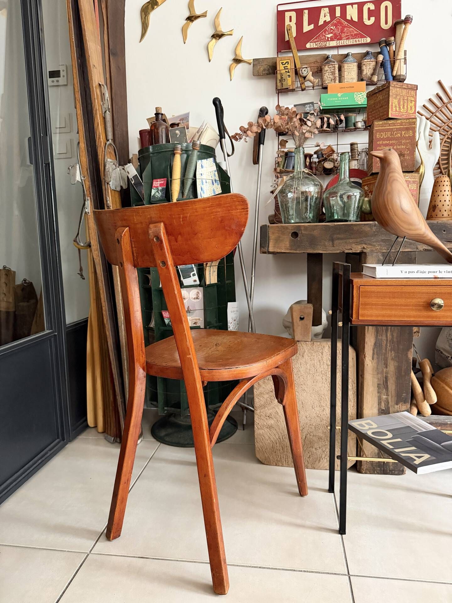 "Bistro chair 'Banana' Luterma in curved wood – 1950s"